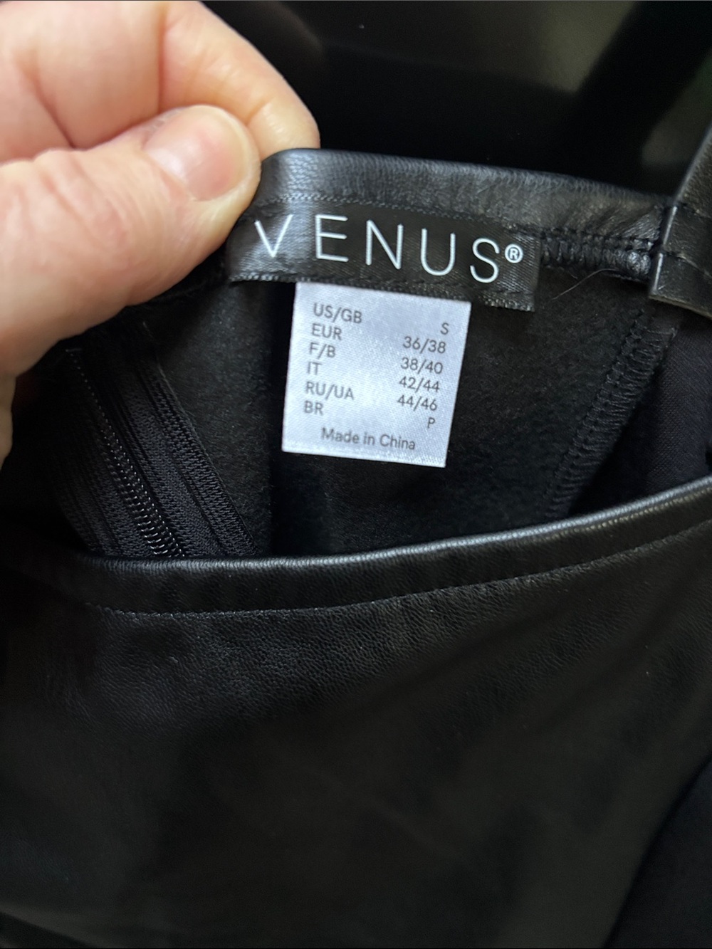 VENUS Black Faux-Leather Panel Camisole with Buckle Straps Sz Small - Picture 2 of 7